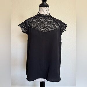 Elegant Black Lace Women's Top
